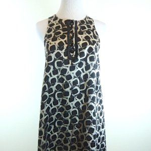 New Zuccaro black white geo silk dress 8